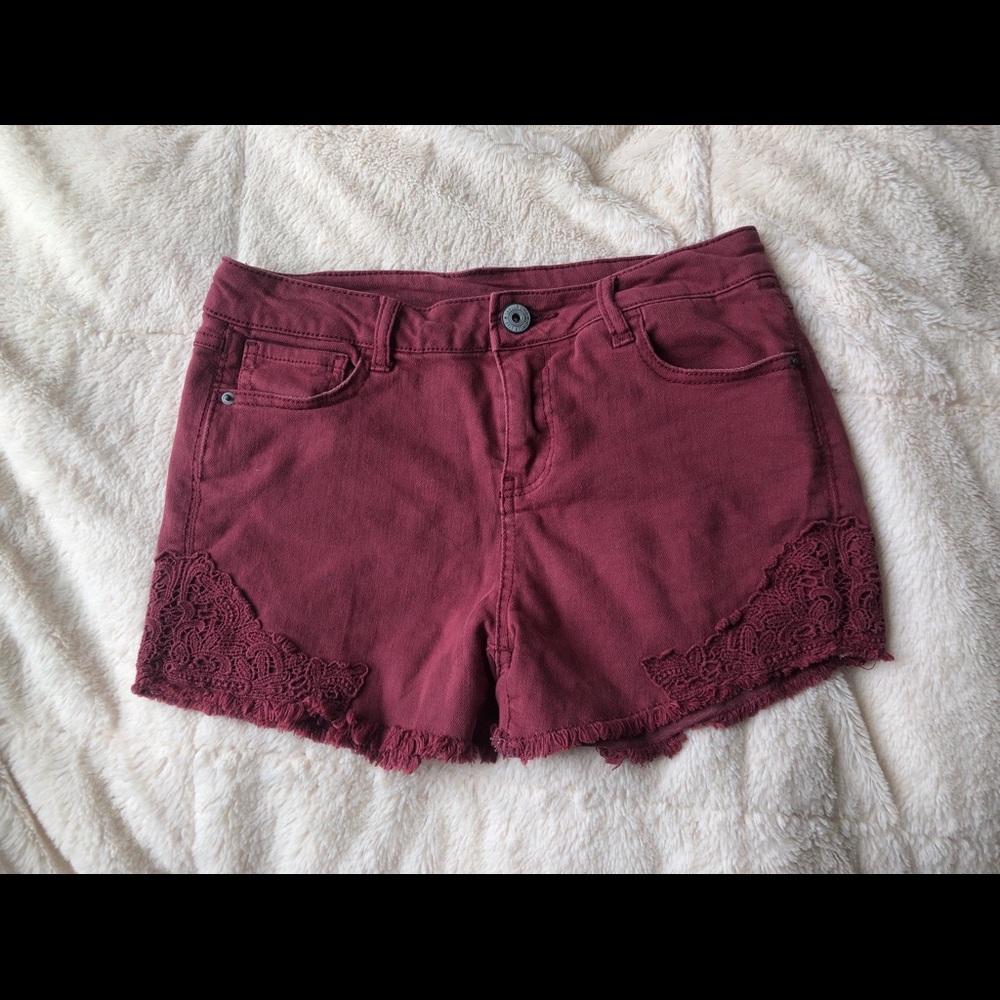 Red Lace Shorts